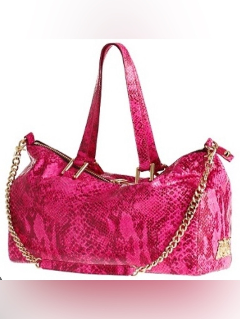 ENC Rare Vintage Y2K Juicy Couture Silvia Snake-Embossed Goat Leather Satchel